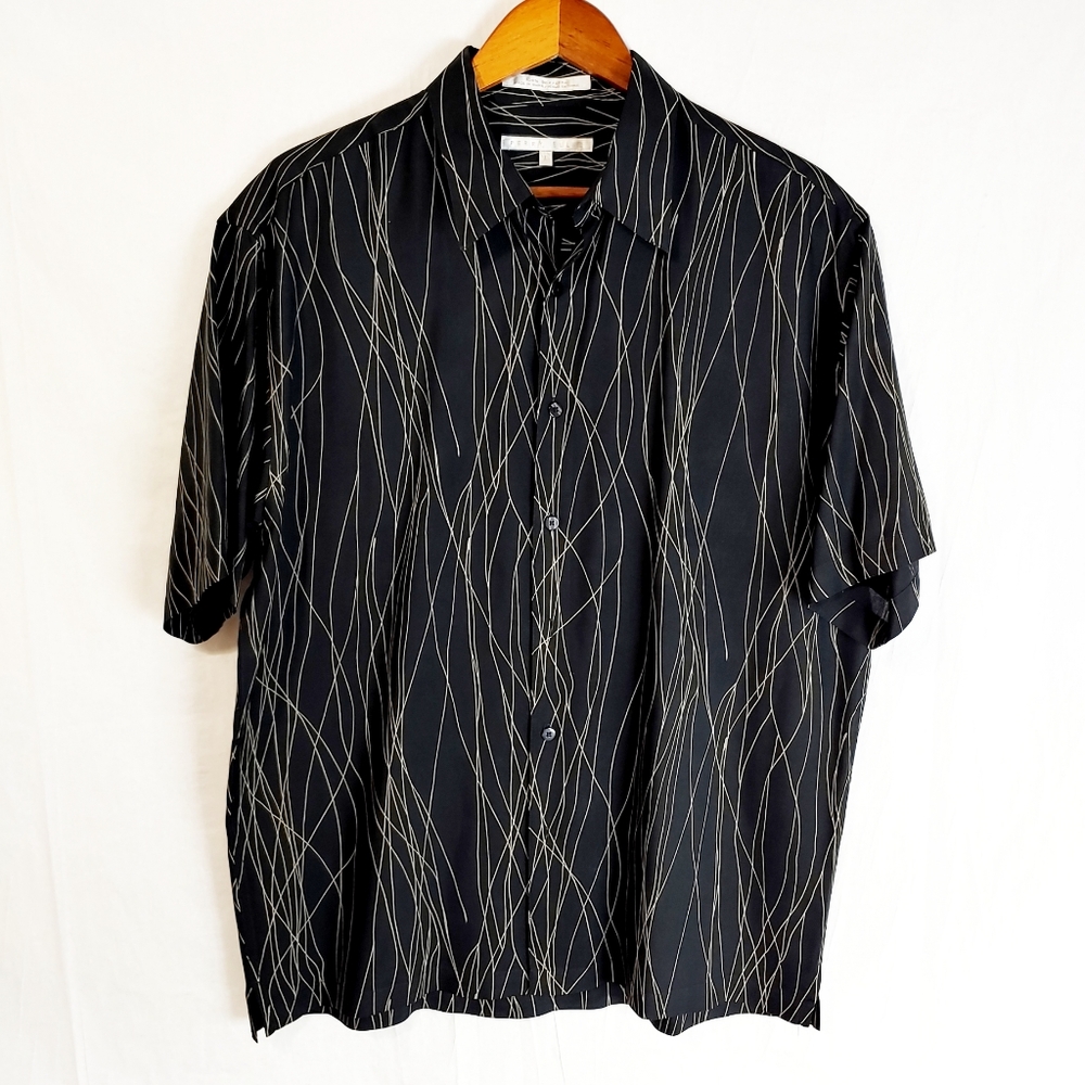 Vintage 90's Perry Ellis Silk Club Hip Hop Shirt L